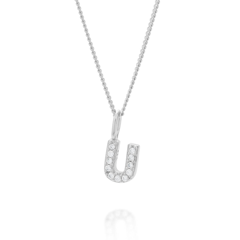 Thumbnail of Initial Sparkle Necklace Sterling Silver image