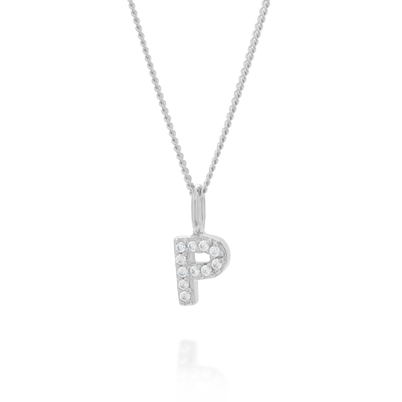 Thumbnail of Initial Sparkle Necklace Sterling Silver image