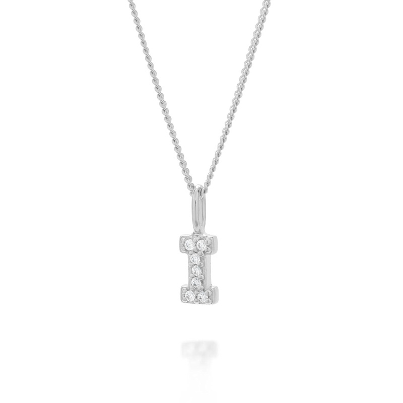 Thumbnail of Initial Sparkle Necklace Sterling Silver image