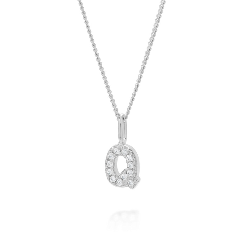 Thumbnail of Initial Sparkle Necklace Sterling Silver image