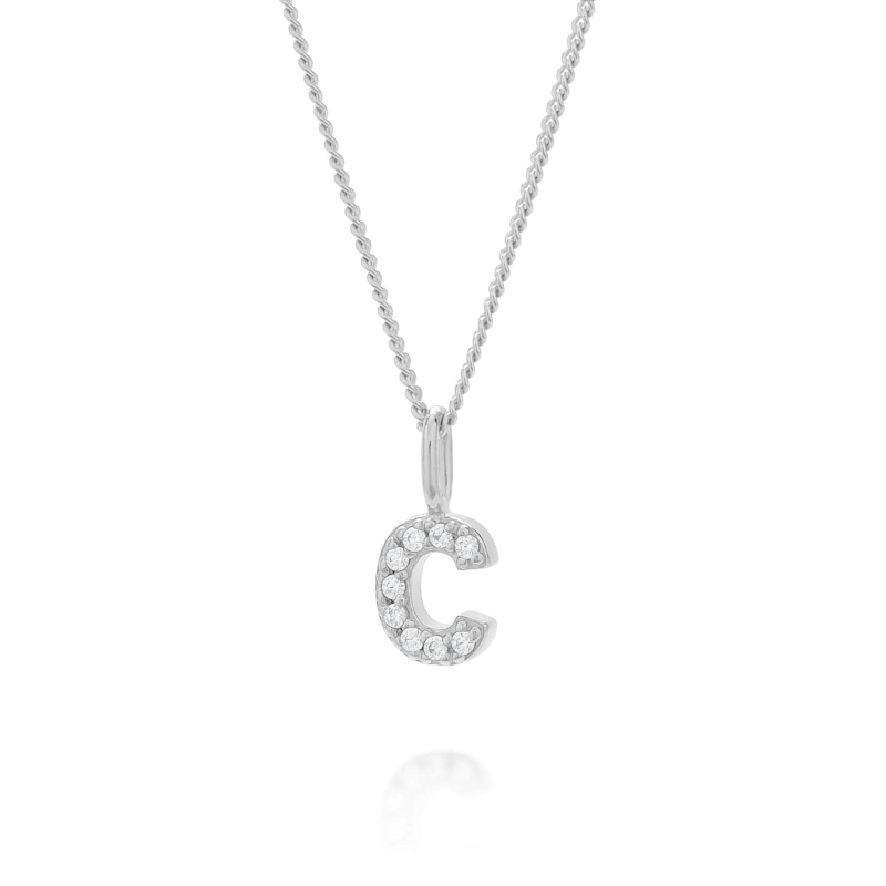 Thumbnail of Initial Sparkle Necklace Sterling Silver image