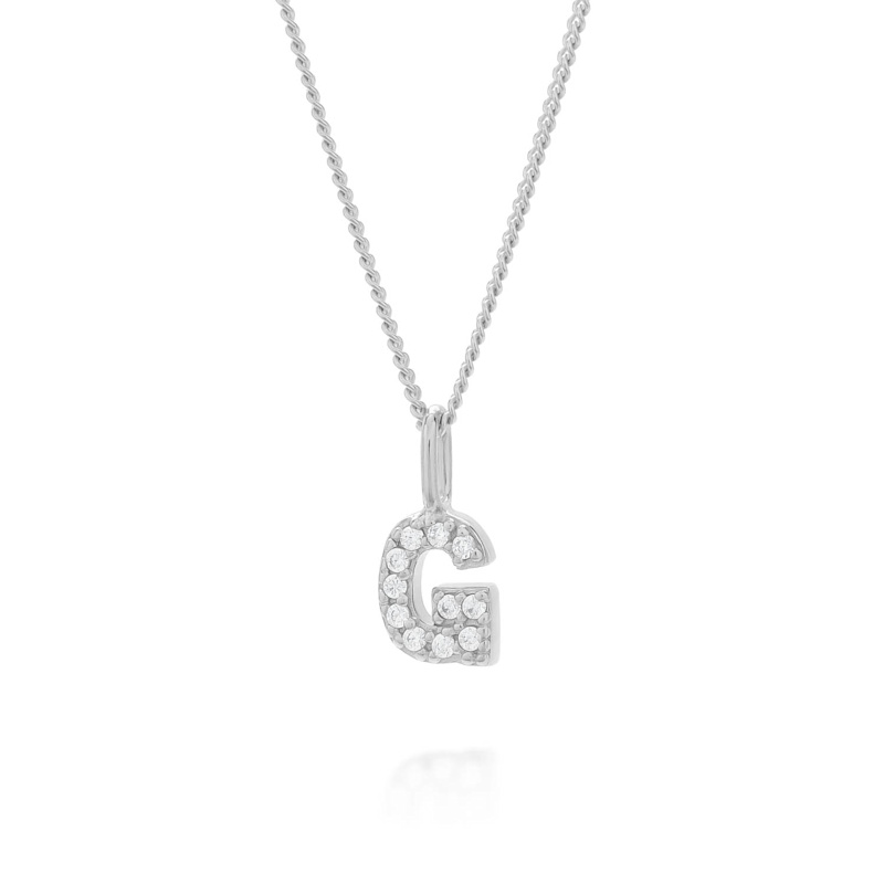 Thumbnail of Initial Sparkle Necklace Sterling Silver image