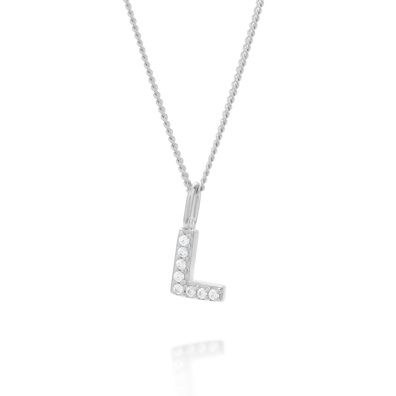 Thumbnail of Initial Sparkle Necklace Sterling Silver image