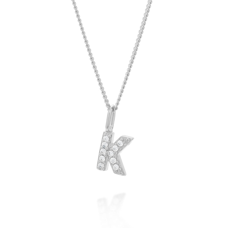 Thumbnail of Initial Sparkle Necklace Sterling Silver image