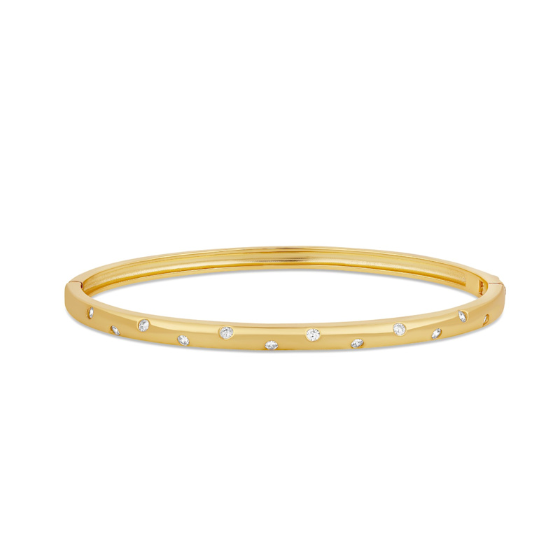 Thumbnail of Inlay Stone Bangle - Gold image