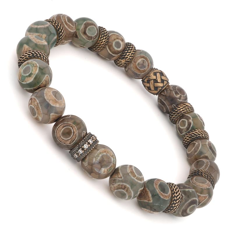 Thumbnail of Inner Power Bronze & Nepal Beaded Bracelet - Brown image