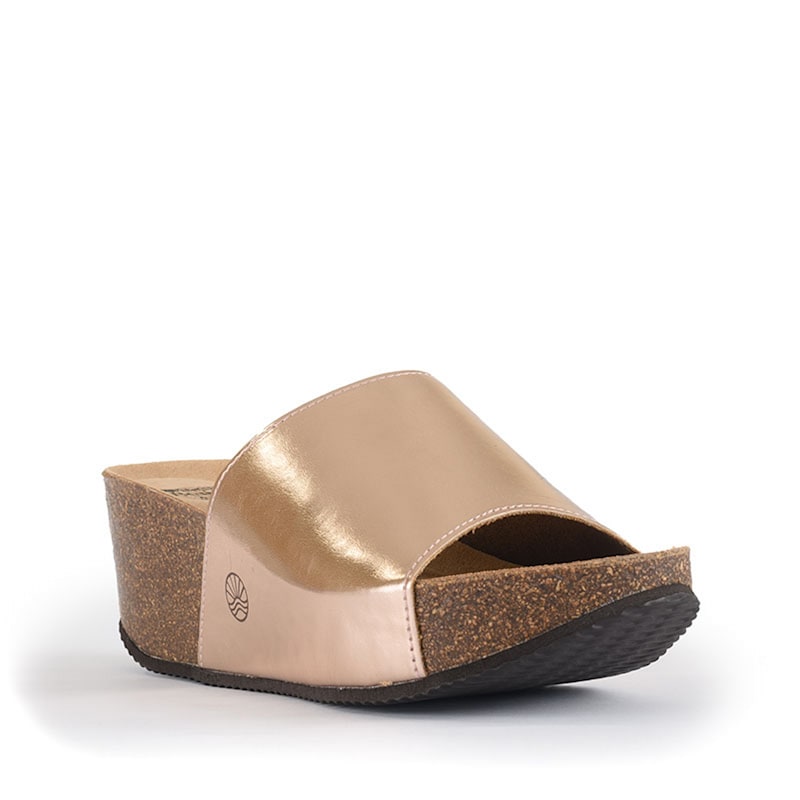 Thumbnail of Inoro - Vegan Wedge Metallic Slider - Rose Gold image