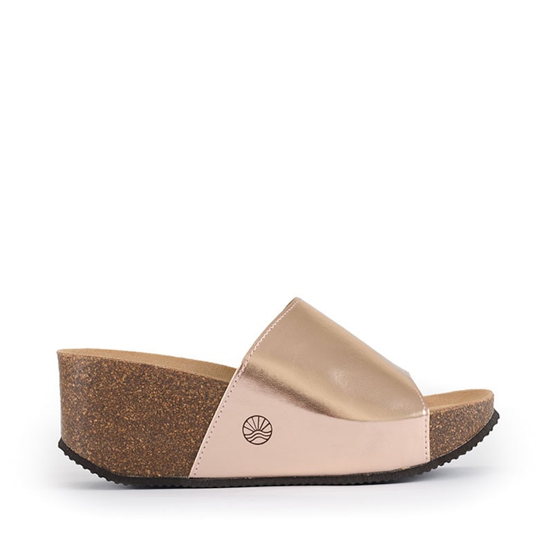 Thumbnail of Inoro - Vegan Wedge Metallic Slider - Rose Gold image
