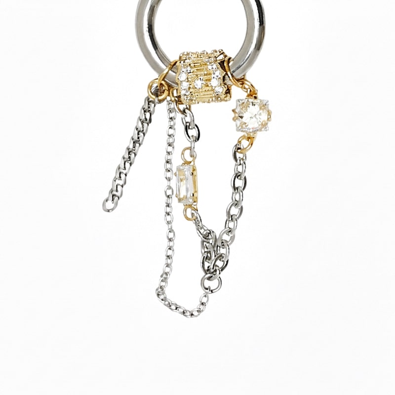 Thumbnail of Interference Chain Hoop Earrings image