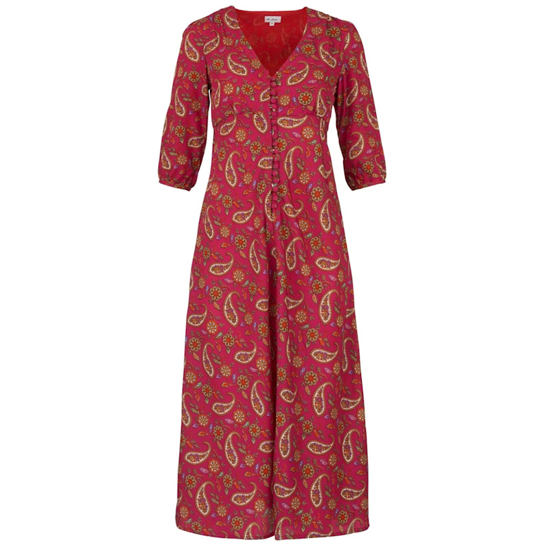 Thumbnail of Belgravia Midi Dress In Pink Clementine image