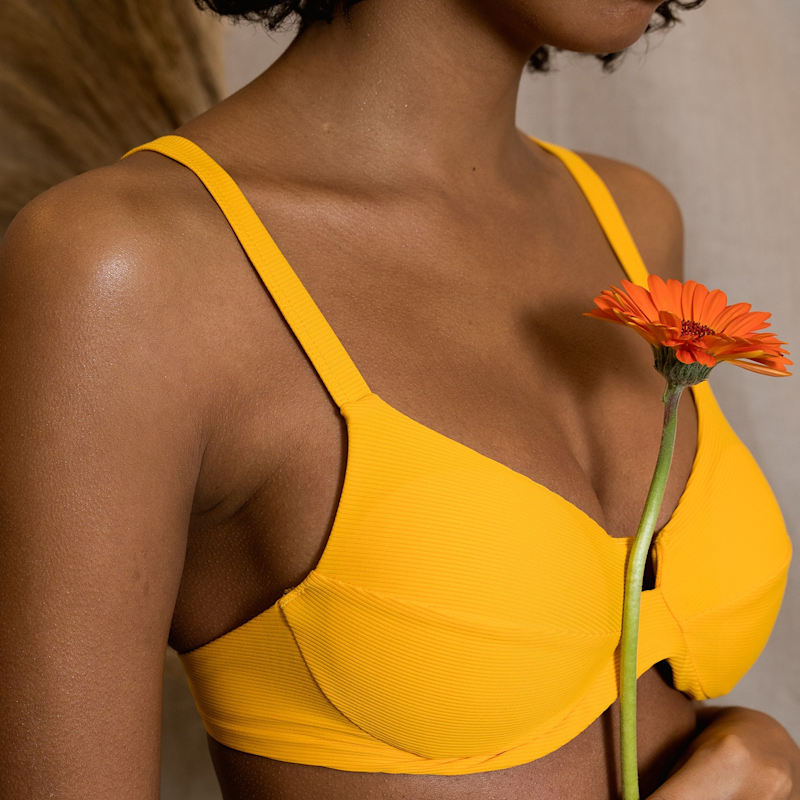 Thumbnail of Miss Bright Crossing High Waist Bikini Set - Yellow & Orange image
