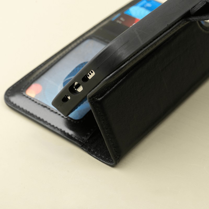 Thumbnail of Iphone Series Black Leather Wallet Case - New York image