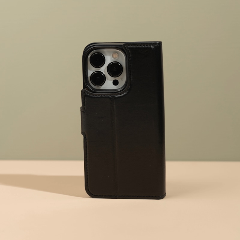 Thumbnail of Iphone Series Black Leather Wallet Case - New York image