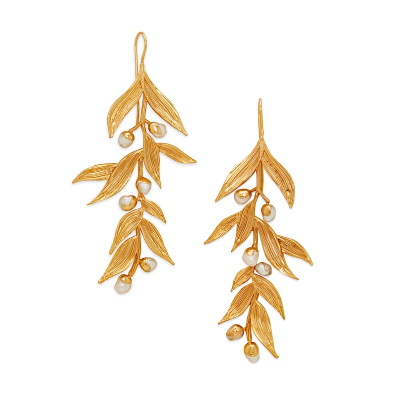 Thumbnail of Gold Isaro Chandelier Earrings With Baroque Pearls image