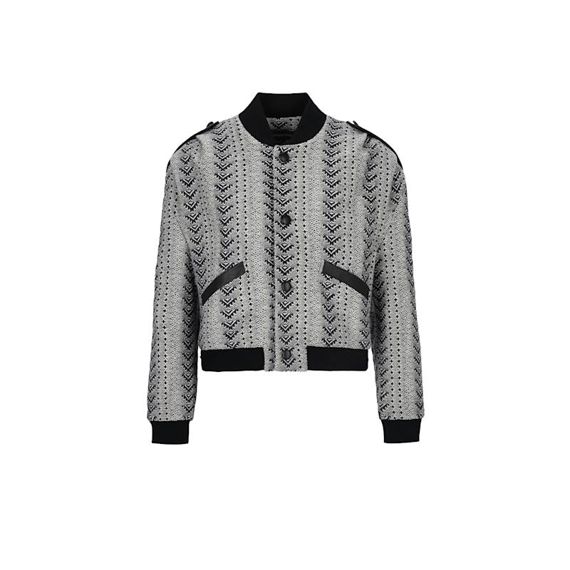 Thumbnail of Ira Wool Bomber Jacket In Grey Patterns image