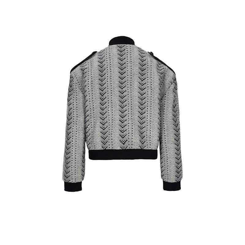 Thumbnail of Ira Wool Bomber Jacket In Grey Patterns image
