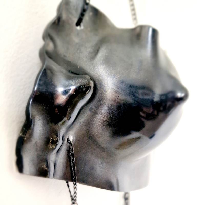Thumbnail of Iridescent Black Glass Corset – Wearable Art image