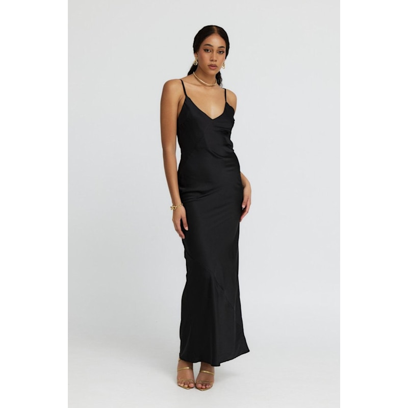 Thumbnail of Iris Bias Maxi Slip Dress In Black image