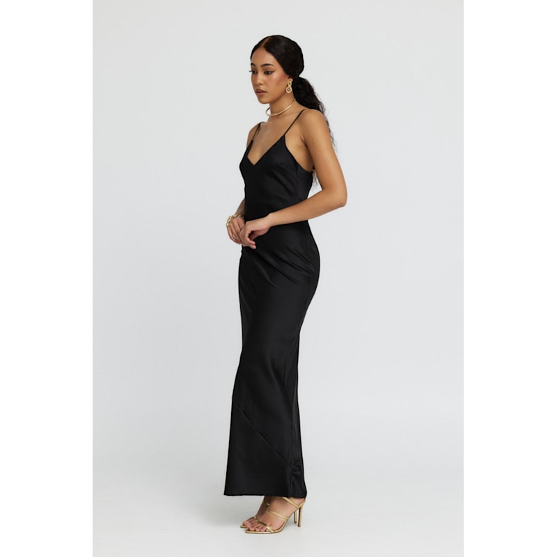 Thumbnail of Iris Bias Maxi Slip Dress In Black image
