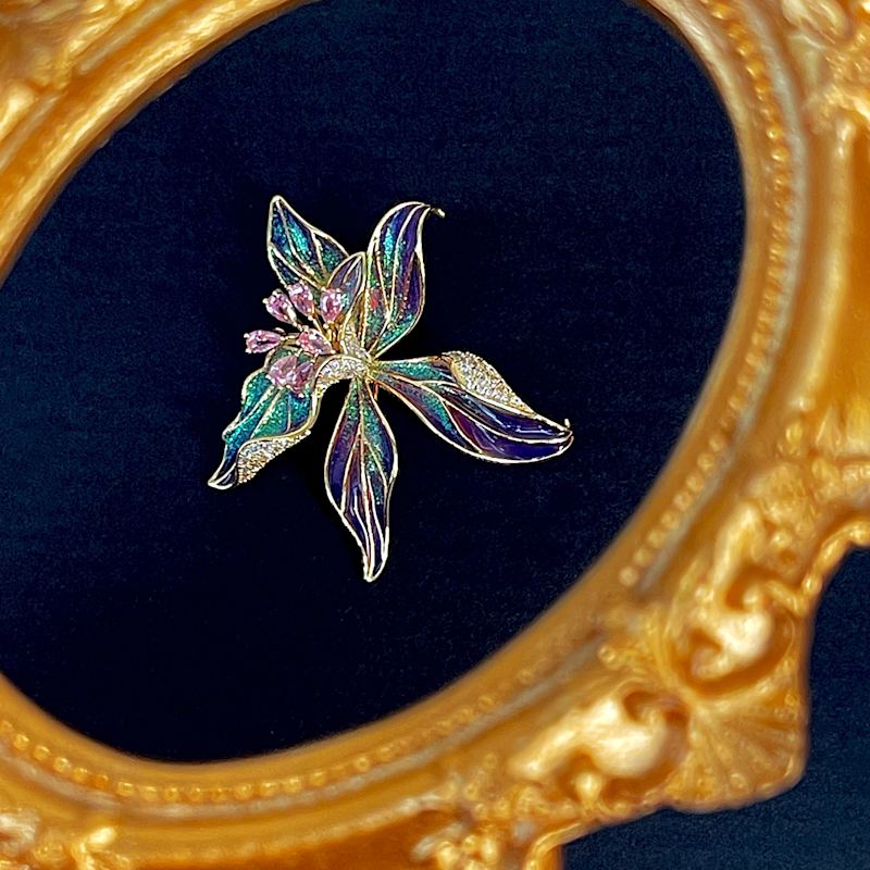 Thumbnail of Iris Bloom Elegance Brooch image