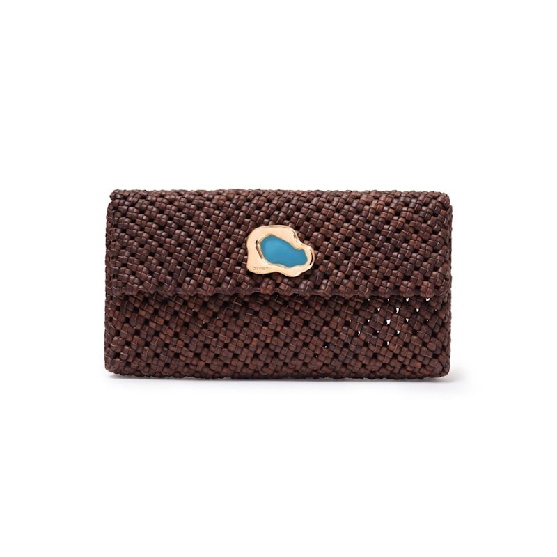 Thumbnail of Iris  Woven Clutch Tobacco image