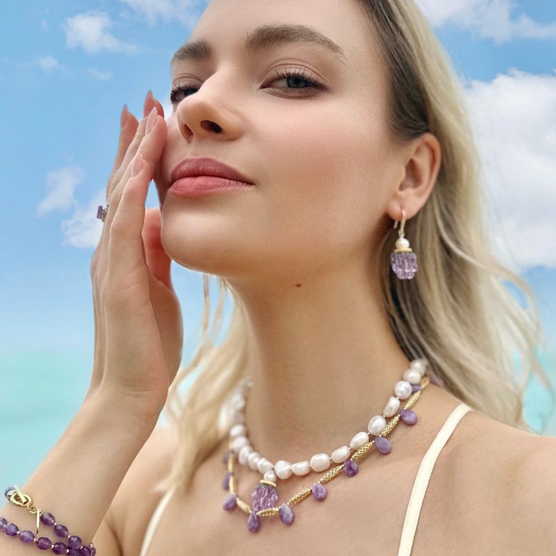 Irregular Freshwater Pearls With Purple Raspberry Pendant Necklace ...