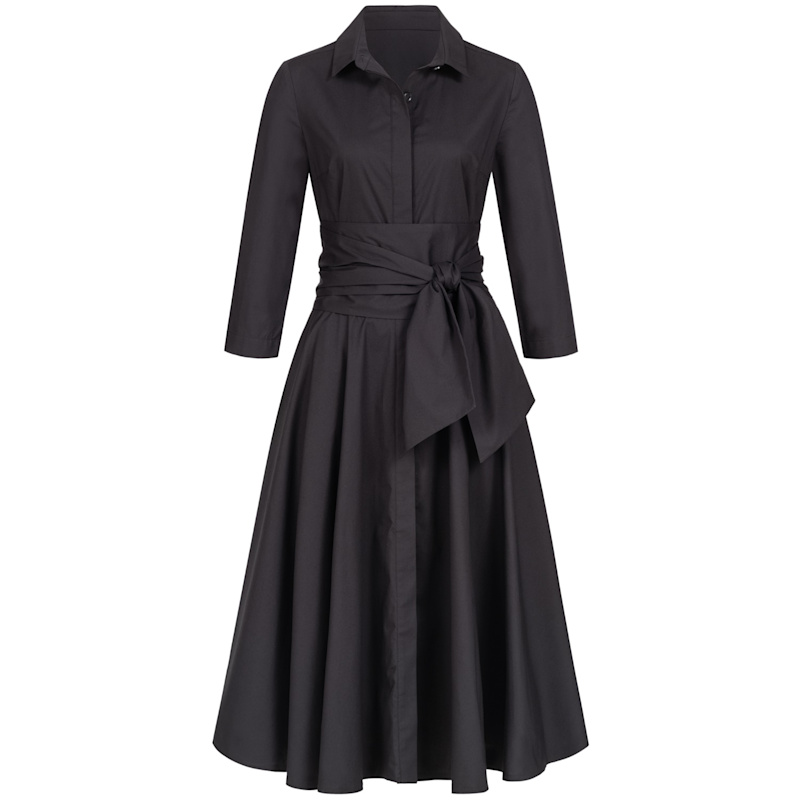 Thumbnail of Black Shirtdress With Tie Belt image