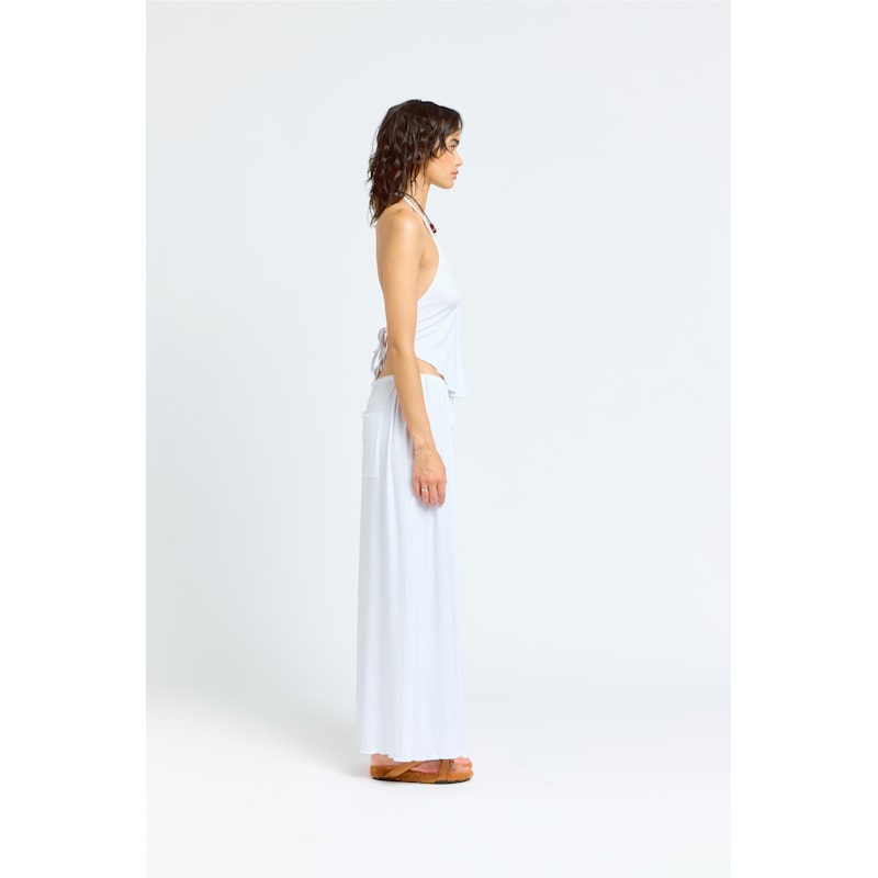 Thumbnail of Isla Halter Top In Bright White - Soft Stretchy Backless image