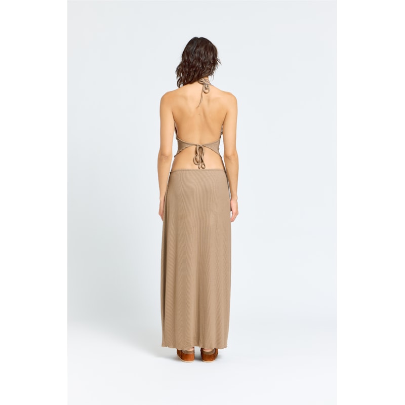 Isla Halter Top in Cappuccino - Soft Stretchy Backless | sâb studio ...