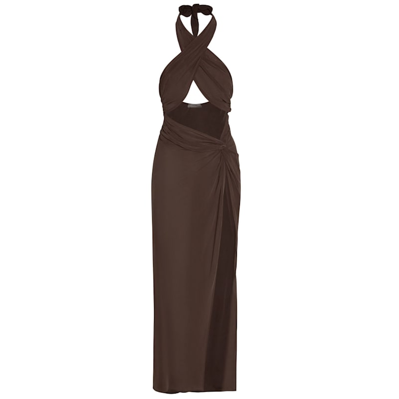 Thumbnail of Isla Silk Resort Dress - Brown image