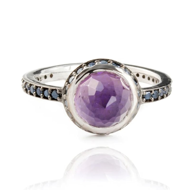 Thumbnail of Istanbul Secret Amethyst And Black Spinel Ring In Sterling Silver image