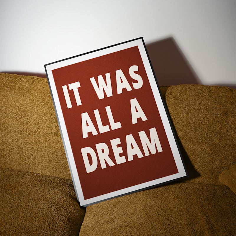 Thumbnail of It Was All A Dream Playful Quote Retro Art Print image
