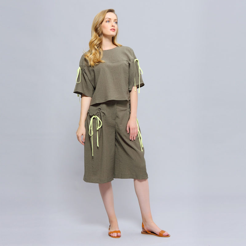 Thumbnail of Casual Wide Leg Capri Trousers image