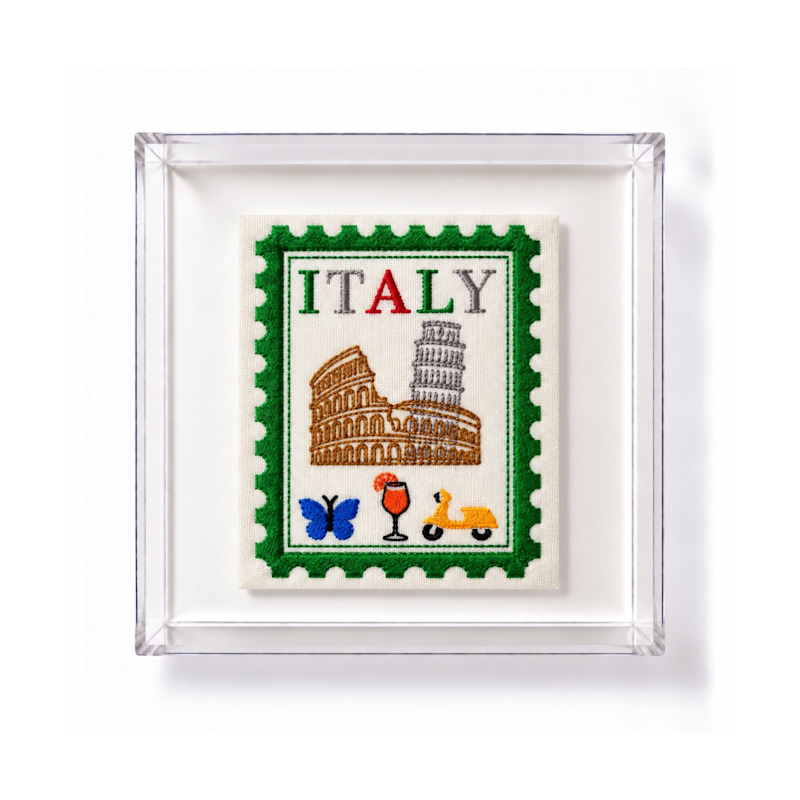 Italy Inspired Postage Stamp Artwork | Lilly Loves | Wolf & Badger