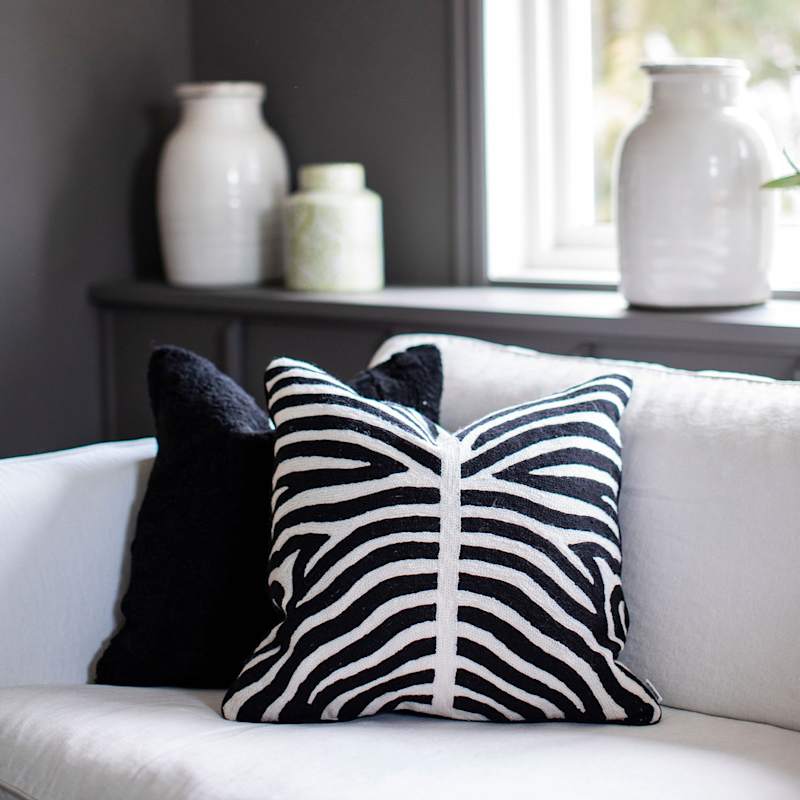 Thumbnail of "Zebra" Embroidered Cushion image