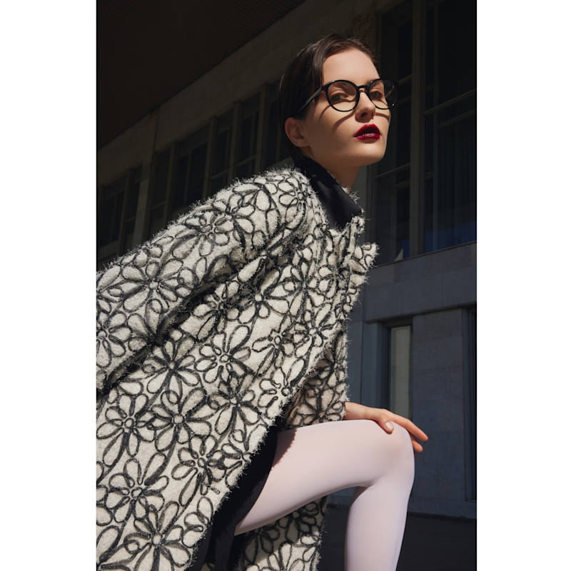 Thumbnail of Ivory Abstract Textured Jacket With Satin Lining image