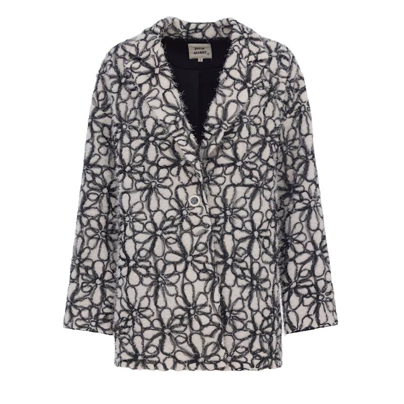 Thumbnail of Ivory Abstract Textured Jacket With Satin Lining image