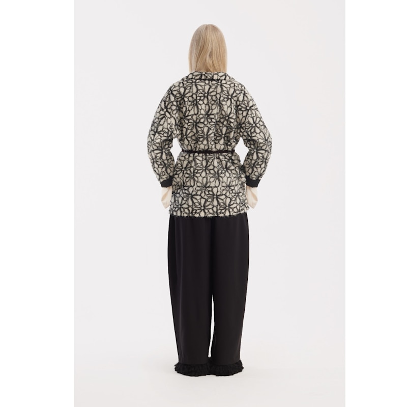 Thumbnail of Ivory Abstract Textured Jacket With Satin Lining image