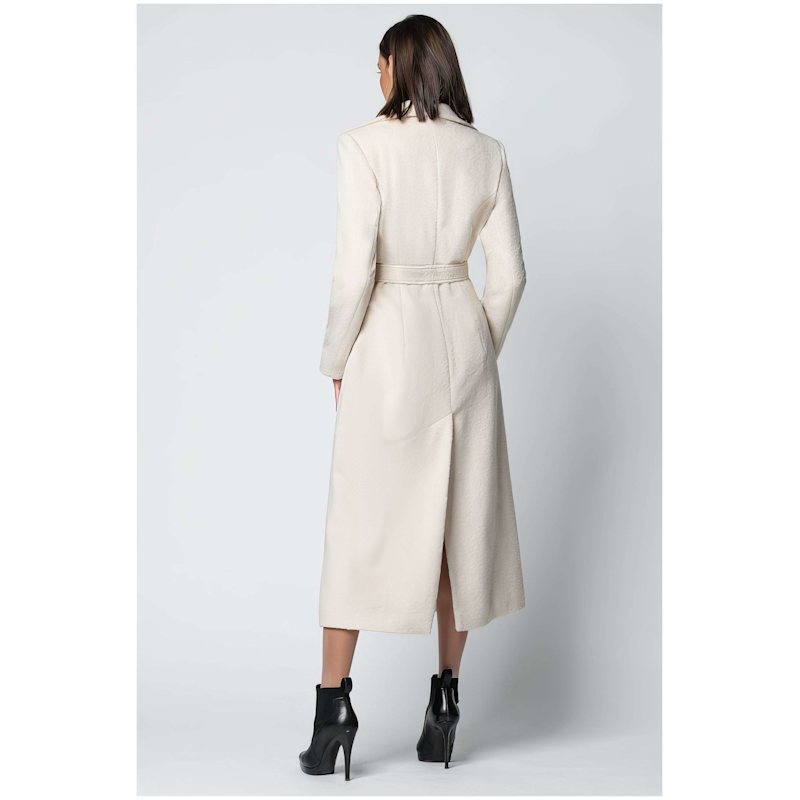 Ivory Belted Midi Coat, Linea | Luna Fashion House | Wolf & Badger