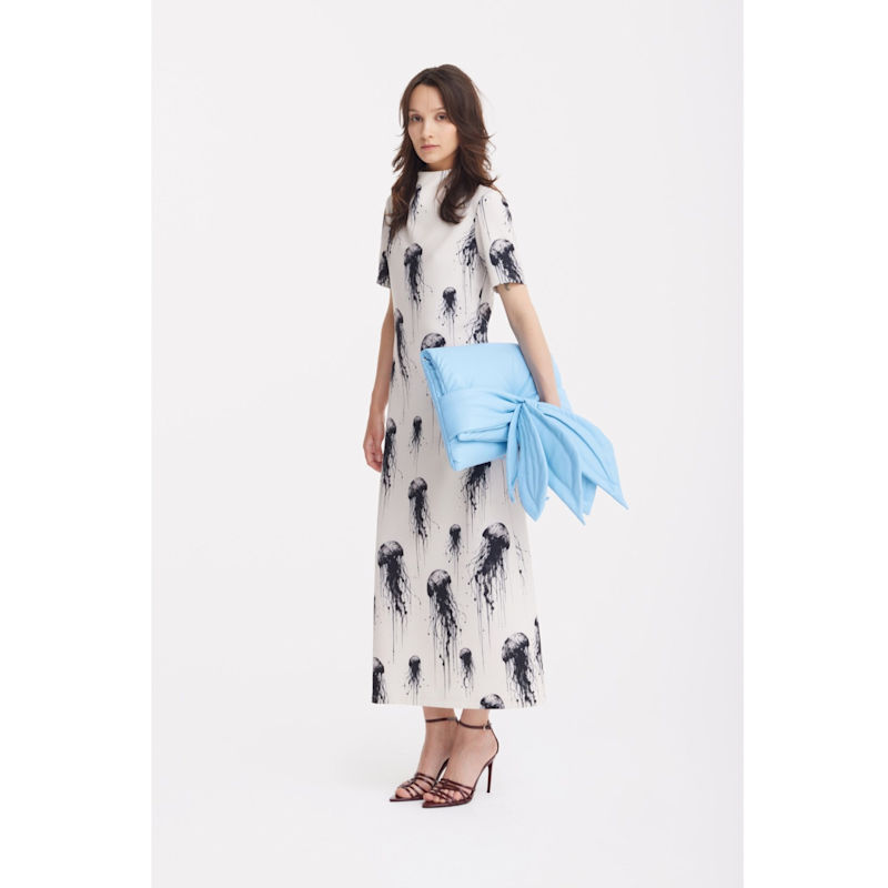Thumbnail of Ivory Jellyfish Print Fluid A-Line Dress – Capsule Edition image