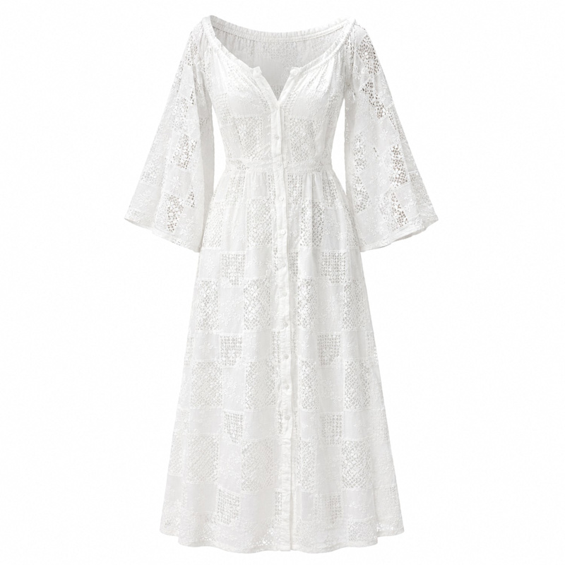 ivory midi dress with sleeves Meiere 24 Hips Ivory Timeless Drape Midi Dress