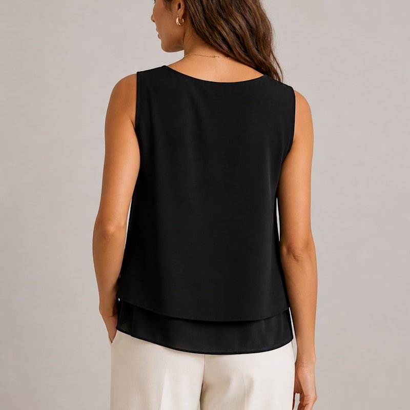 Thumbnail of Ivory Layered Sleeveless Blouse image