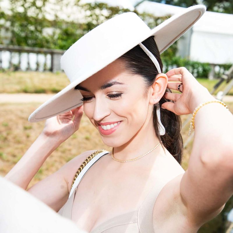 Thumbnail of Ivory Off-White Handmade Wide Brim Wool Hat image