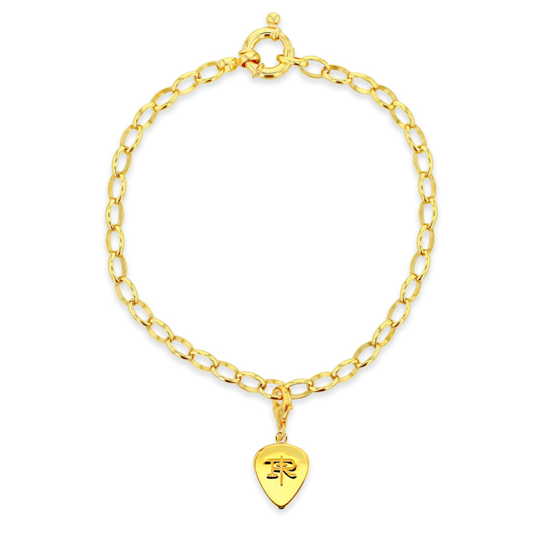 Thumbnail of 18Kt Gold Plated Belcher Bracelet With Mini Razor Blade Charm image
