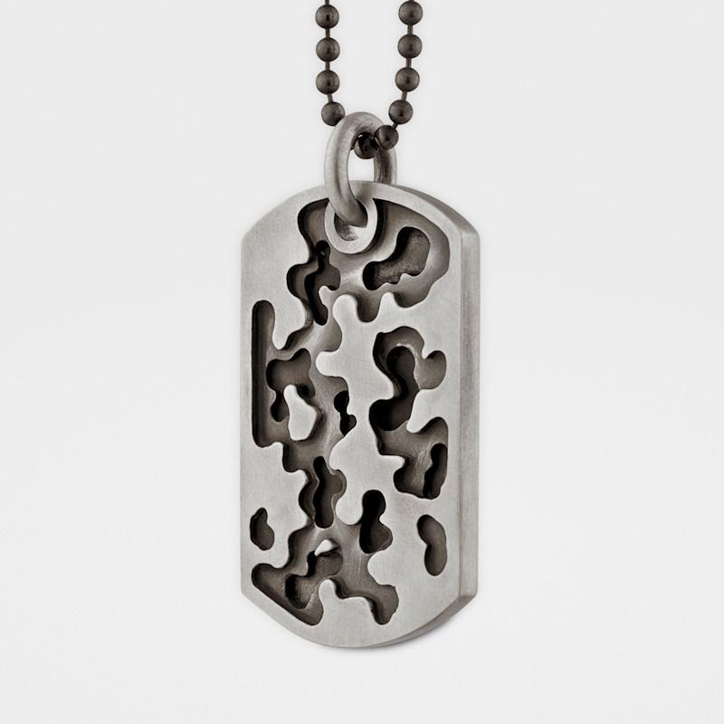 Thumbnail of Camouflage Dog Tag in Sterling Silver image