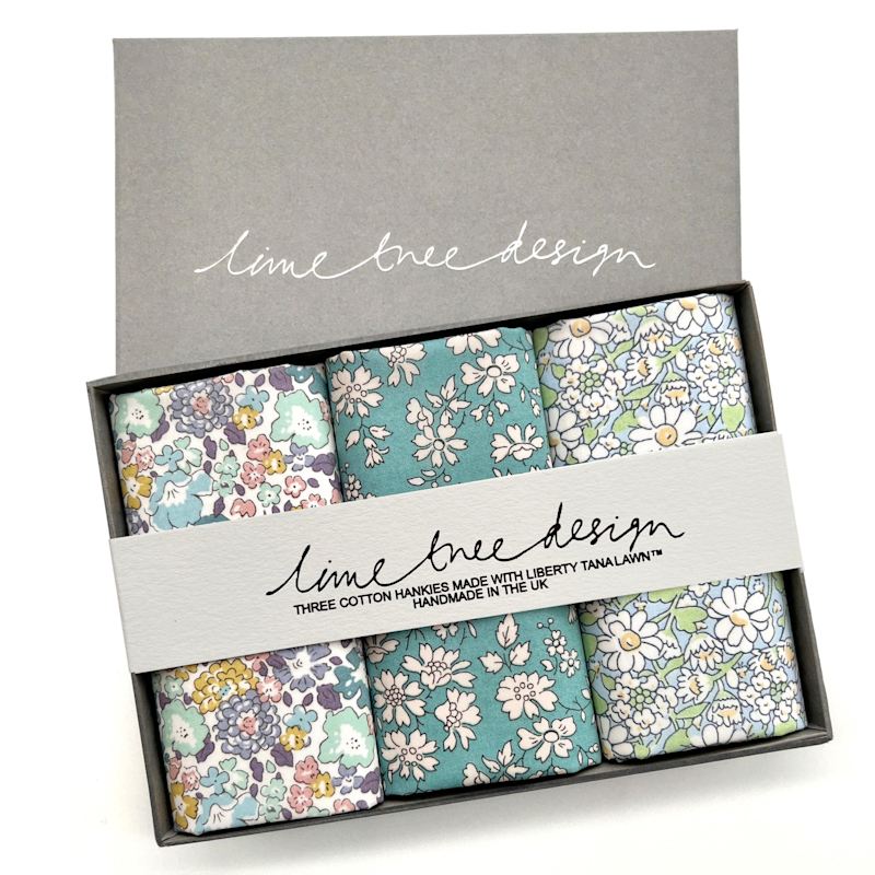 Thumbnail of 3 Hankies made with Liberty Fabric - Florence image