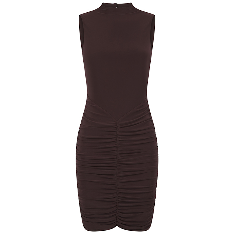 Celestine & Mae Ixia Mini Dress - Brown