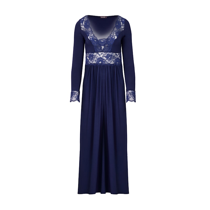 Thumbnail of Maxi Viscose Nightgown - Navy Blue image