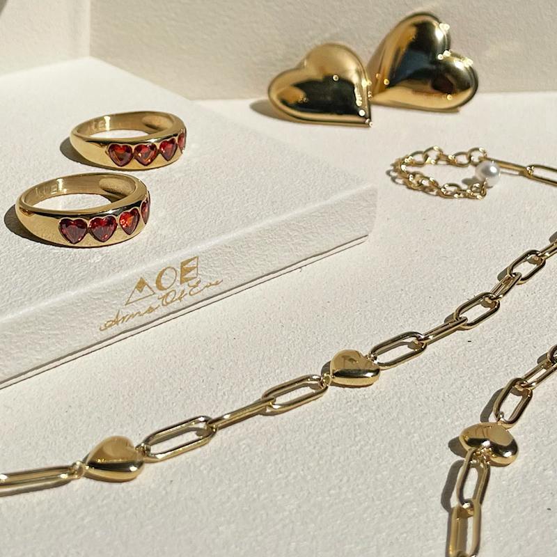 Thumbnail of J'adore Gold Ring - Red image