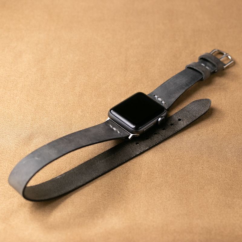 Thumbnail of Double Tour Apple Watch Leather Strap - Brown image